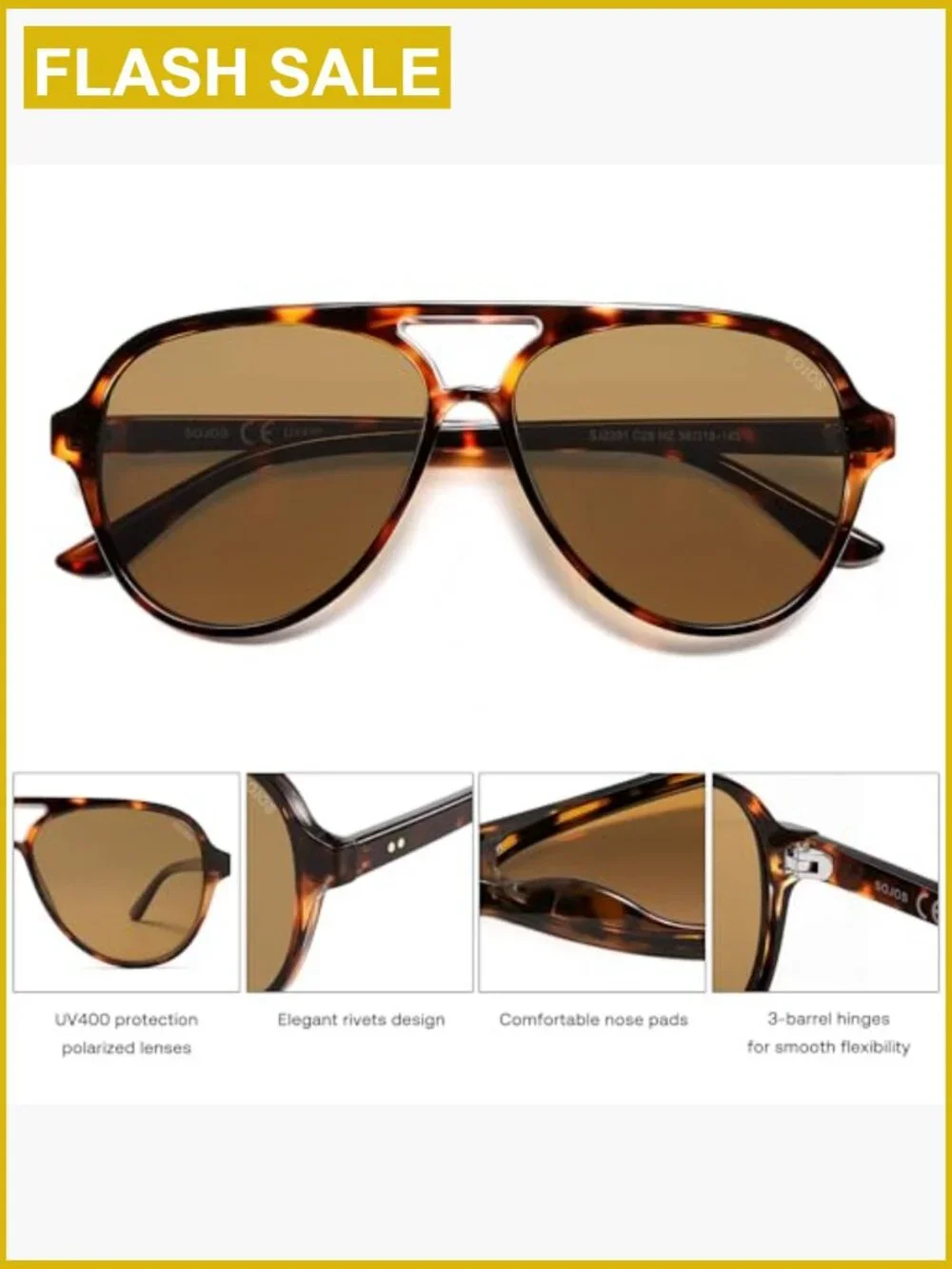 Classic Polarized Aviator Sunglasses Retro Trendy Shades UV400
